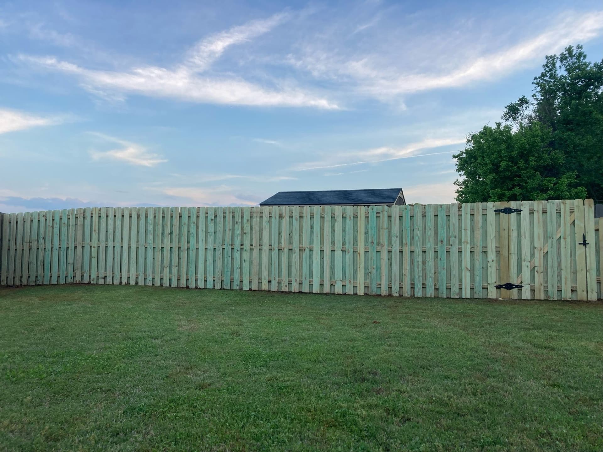 Stylish Shadow Box Fence Installation in Harvest image