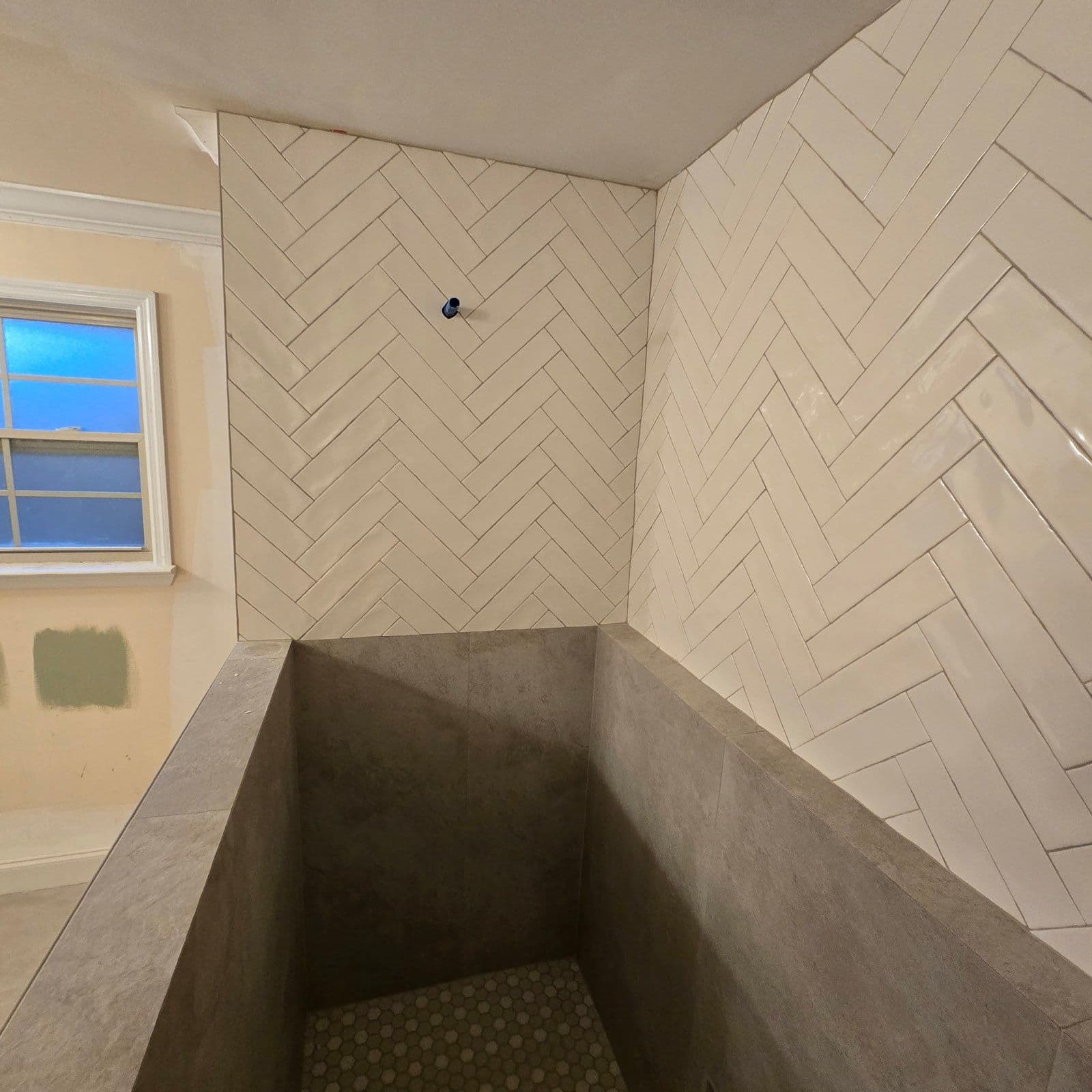 Modern Bathroom Remodel with Herringbone Tile